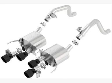 Borla Axle-Back Exhaust System - ATAK - Intercooled Black Tips (2014 - 2019 C7 Corvette Stingray - AFM & NPP) 11856CB